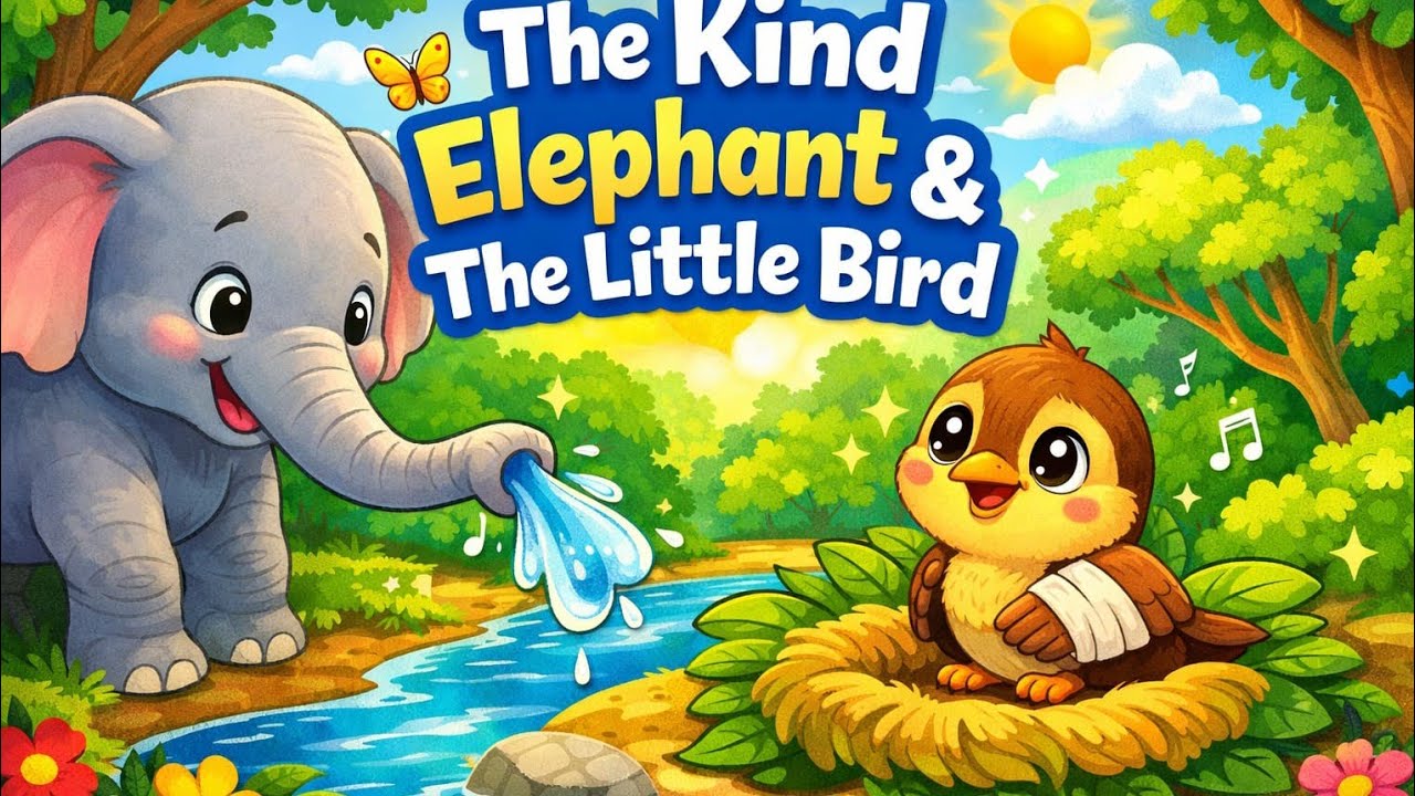 🌟 A Kind Elephant Helps a Little Bird 🐘🐦 | Sweet Story for Kids 💖 | Animal stories for kids #kids 