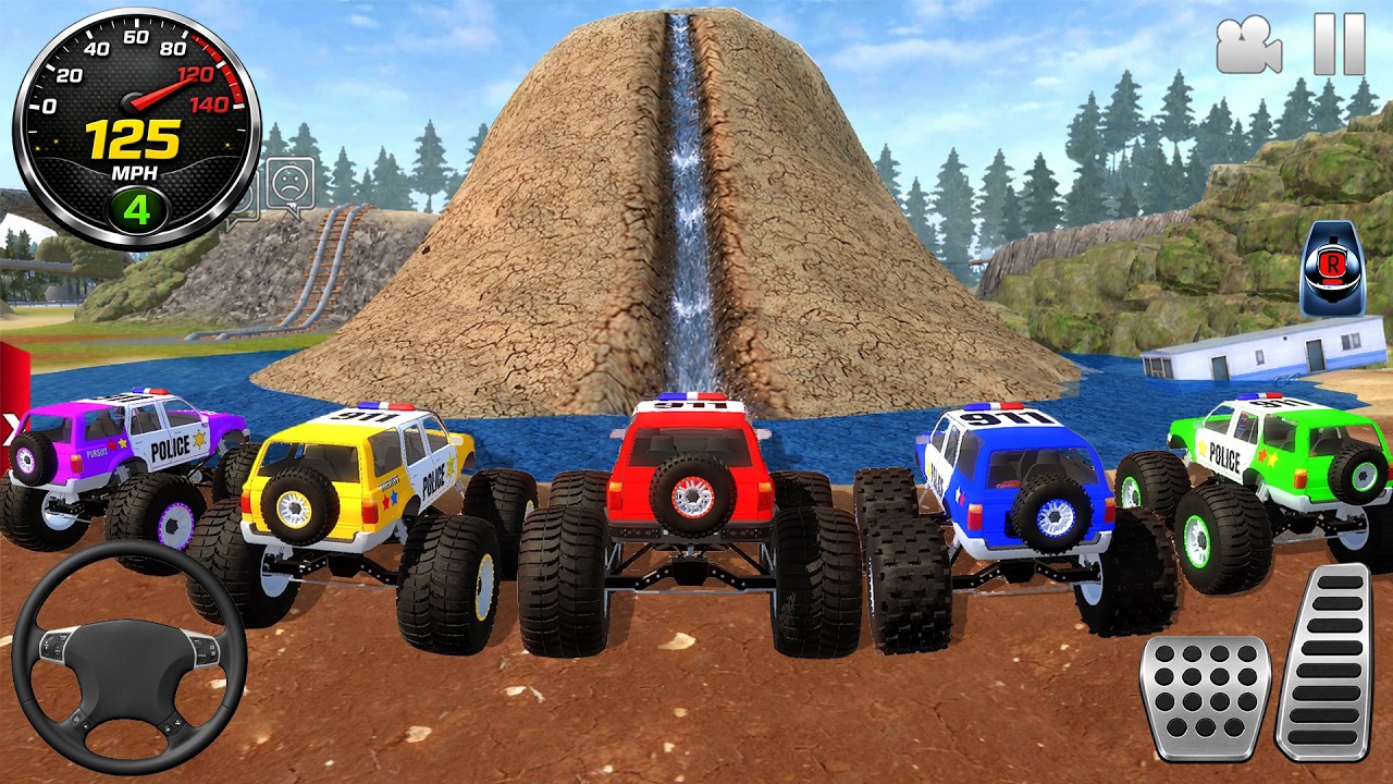 Impossible Car Mega Stunts Ramp Simulator - US Police Monster Truck Driving 3D - Android gameplay #5
