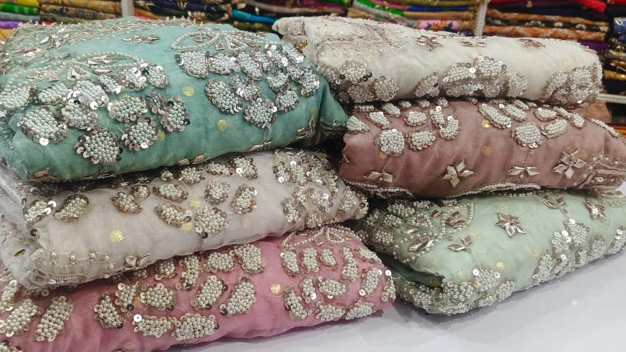 Affordable Handcrafted Wedding Suits: Gotta, Sitara, Pearls & Mukesh Kamdani on Pure Dyeable Organza