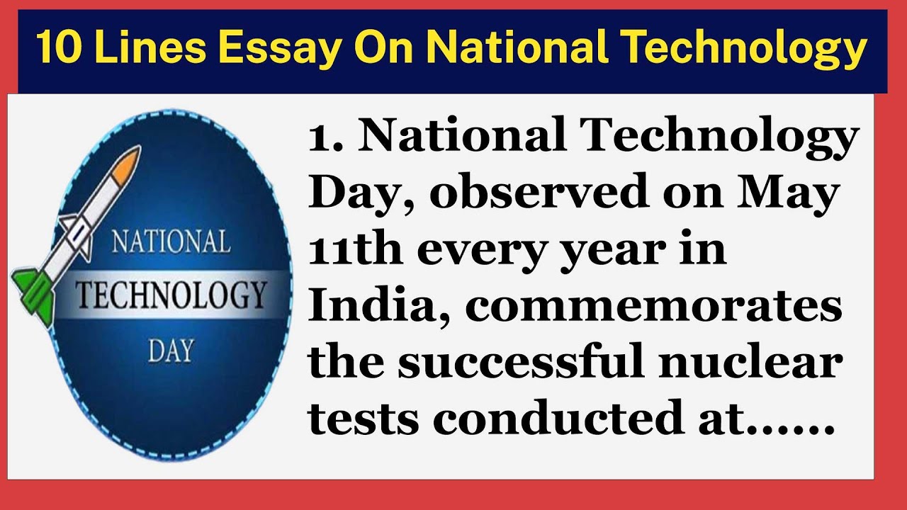 10 Lines Essay On National Technology Day | Ten Lines Essay On National Technology Day In English