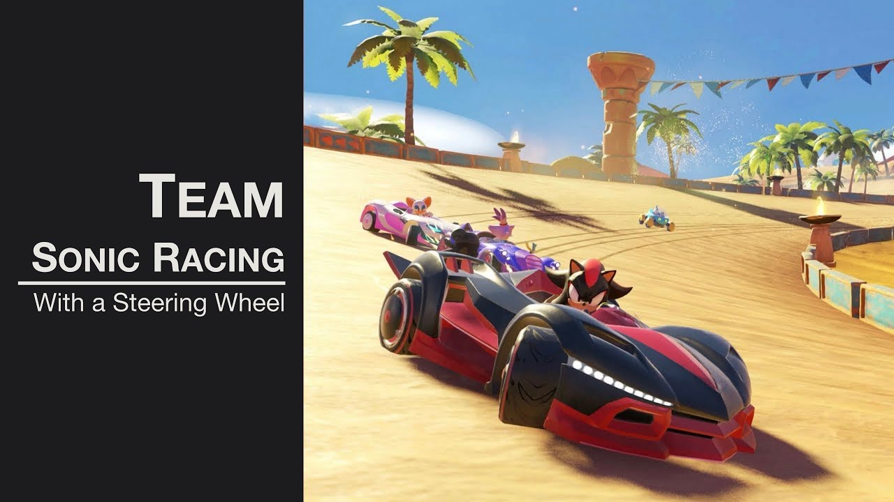 Team Sonic Racing with a Steering Wheel