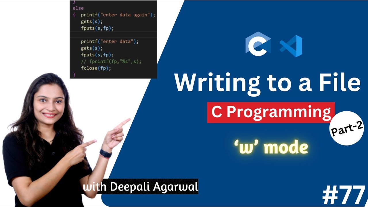 Writing to a File in C | fprintf,fputc,fputs Functions in C | File Handling in C Part-2 #77