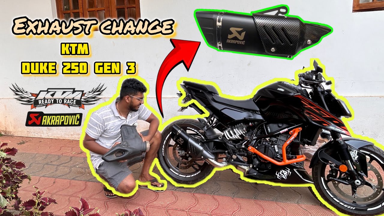 ktm duke 250 gen 3 exhaust change akrapovic exhaust