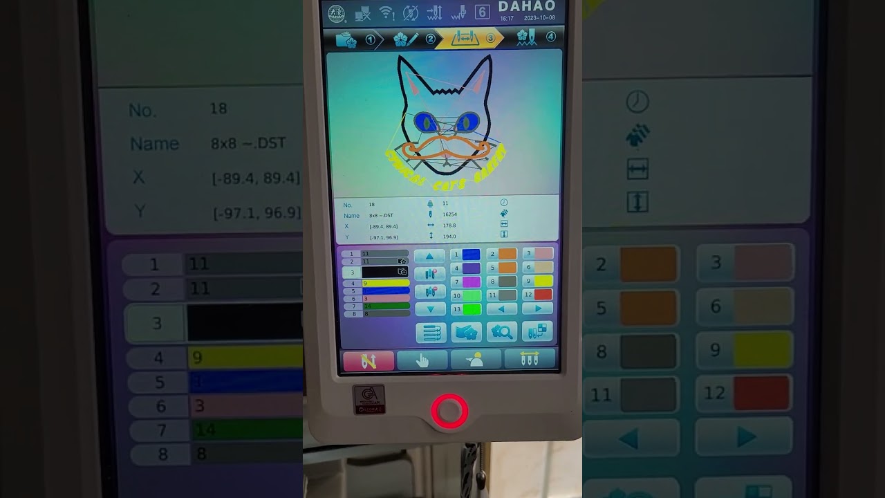 Applique set up on CBL 1801 with DAHAO A15 . Embroidery machine