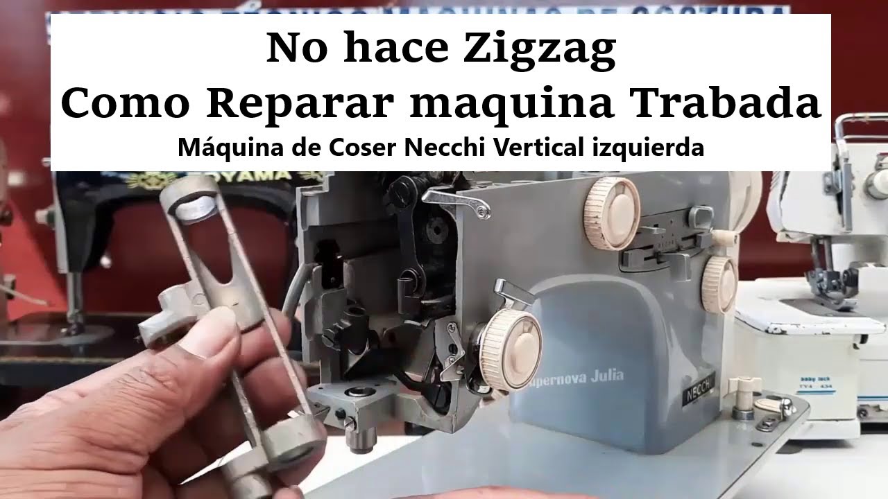 No Cose Zigzag Trabada Máquina de Coser Necchi Vertical izquierda modelo 534