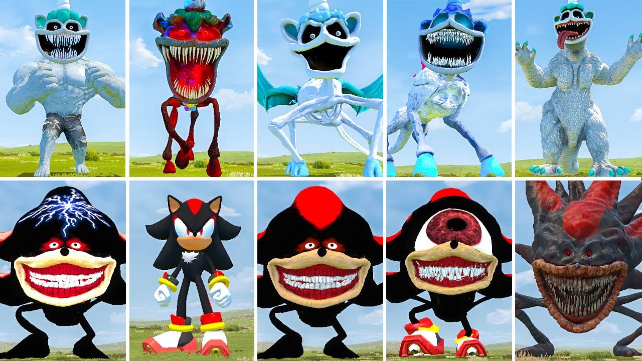 ALL NEW POPPY3 VS  UNICORN TAPES5 VS ALL SONIC SHADOW VS SONIC SHADOW TAPES SET5 IN GARRY'S MOD !!!