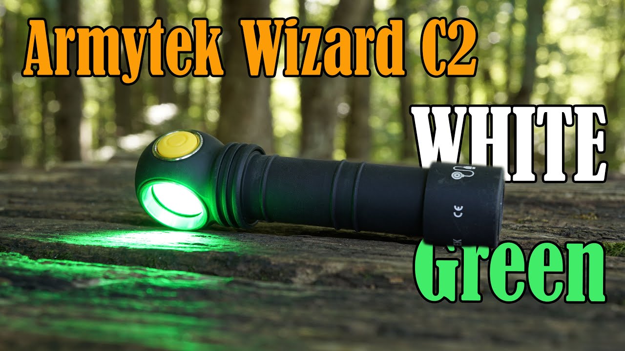 Armytek Wizard C2 WG White Green Light Headlamp Flashlight Professional 18650 Lion Battery 3200mAh