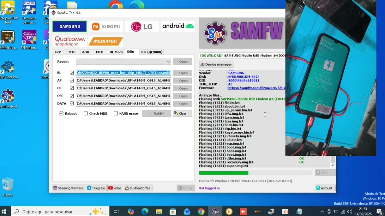 Desbloqueio Samsung A14 5g  Android 14 bit 8 / 2026 Atualizado até bit 8