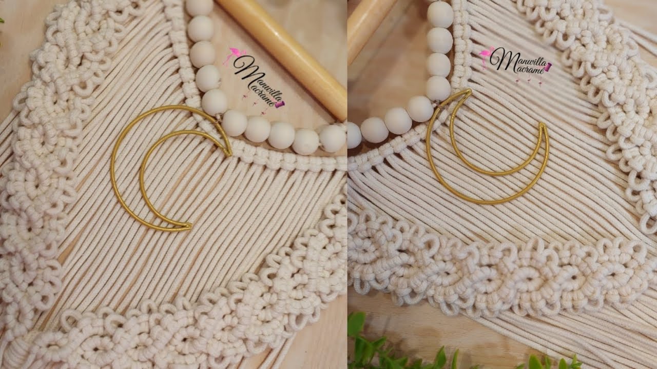 اسهل وأسرع جداريه مكرميه ✨️/ جداريه بعقدتين فقط / جداريه مميزة و انيقه /منال المواردي/macrame wall