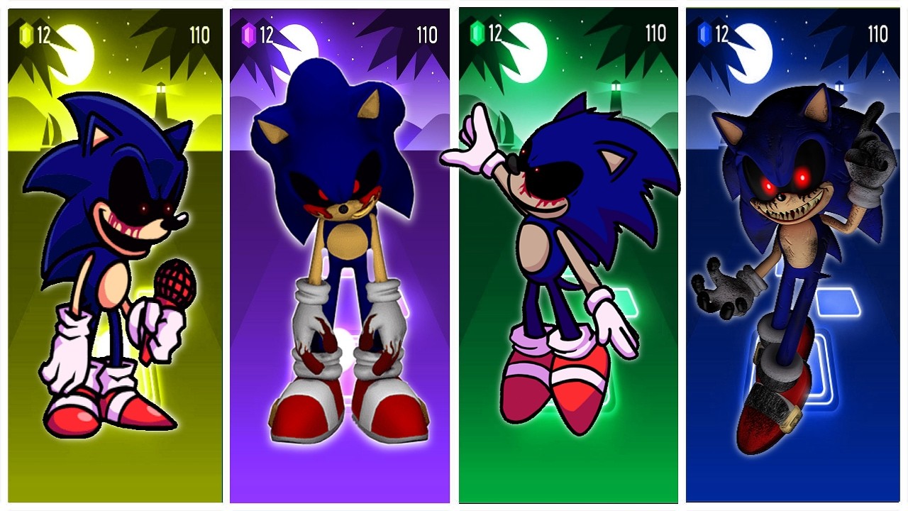 📹 Sonic Exe 🆚 Shadow Exe 🆚 Tails Exe Sonic 🆚 Knuckles Exe | Tiles Hop #sonixexe