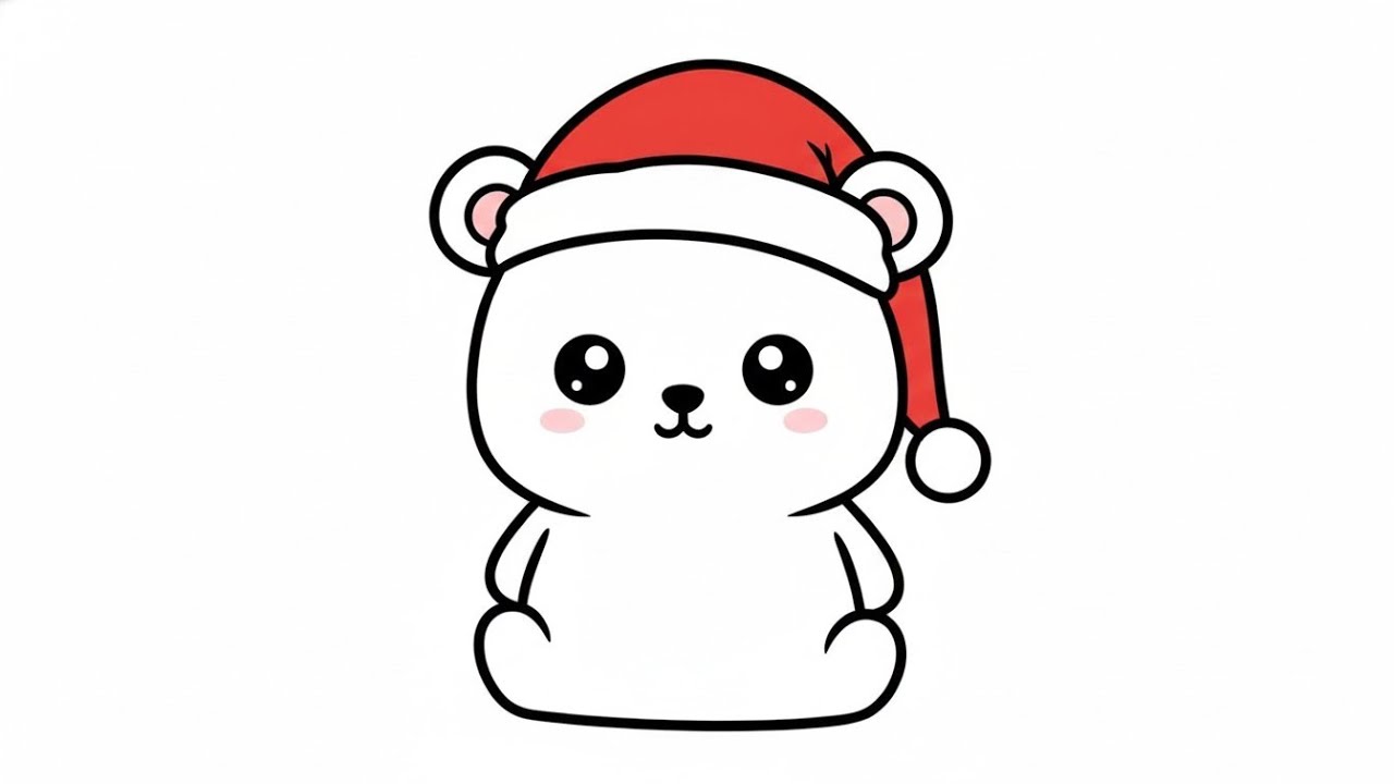 Il Teddy Drawing Christmas Special With Santa Cap ll Teddy Drawing Easy ll Cute Teddy Drawing ll