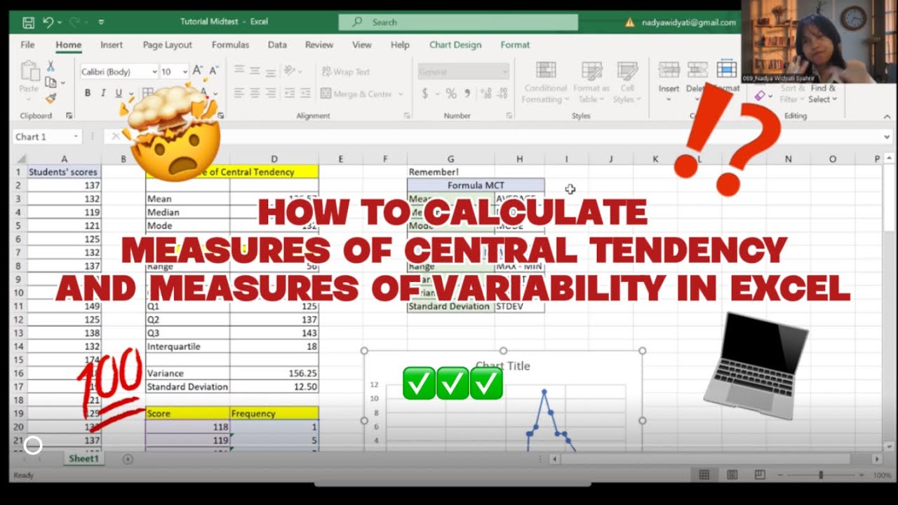 Calculate Measures of Central Tendency and Measures of Variability (Spread) using Microsoft Excel