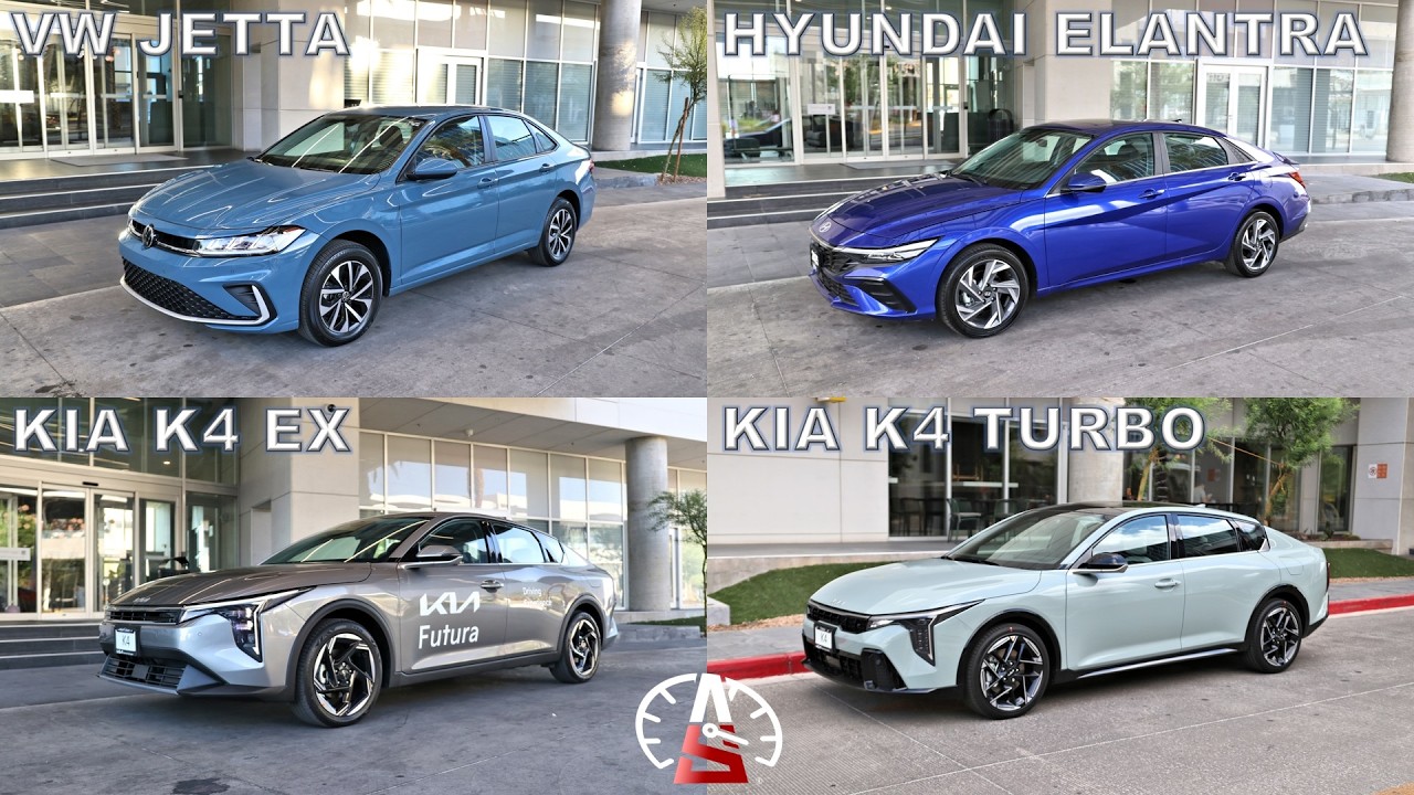 Comparativo compactos K4 vs Elantra vs K4 Turbo vs Jetta (0-100km/h y Frenado) #dragy