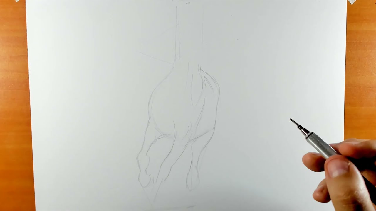 Cómo Dibujar un Caballo en movimiento Estilo SKETCH a Lápiz Paso a Paso