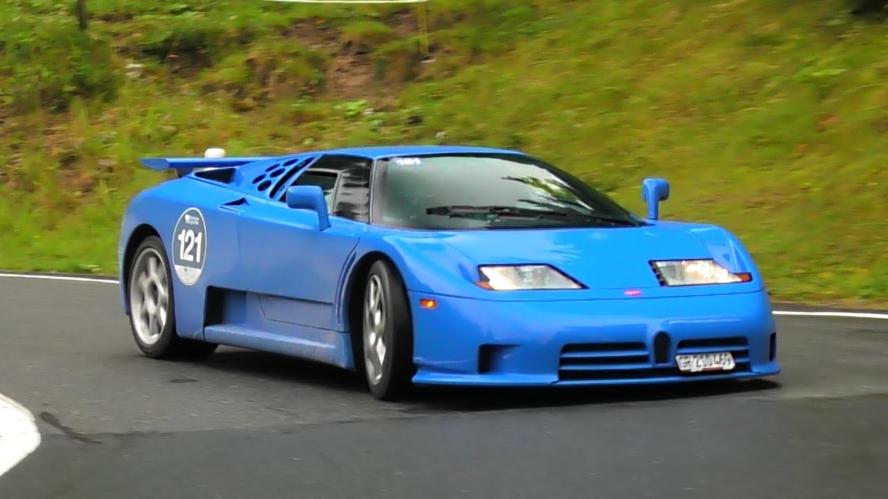 Bugatti EB110 SS Driving in St. Moritz