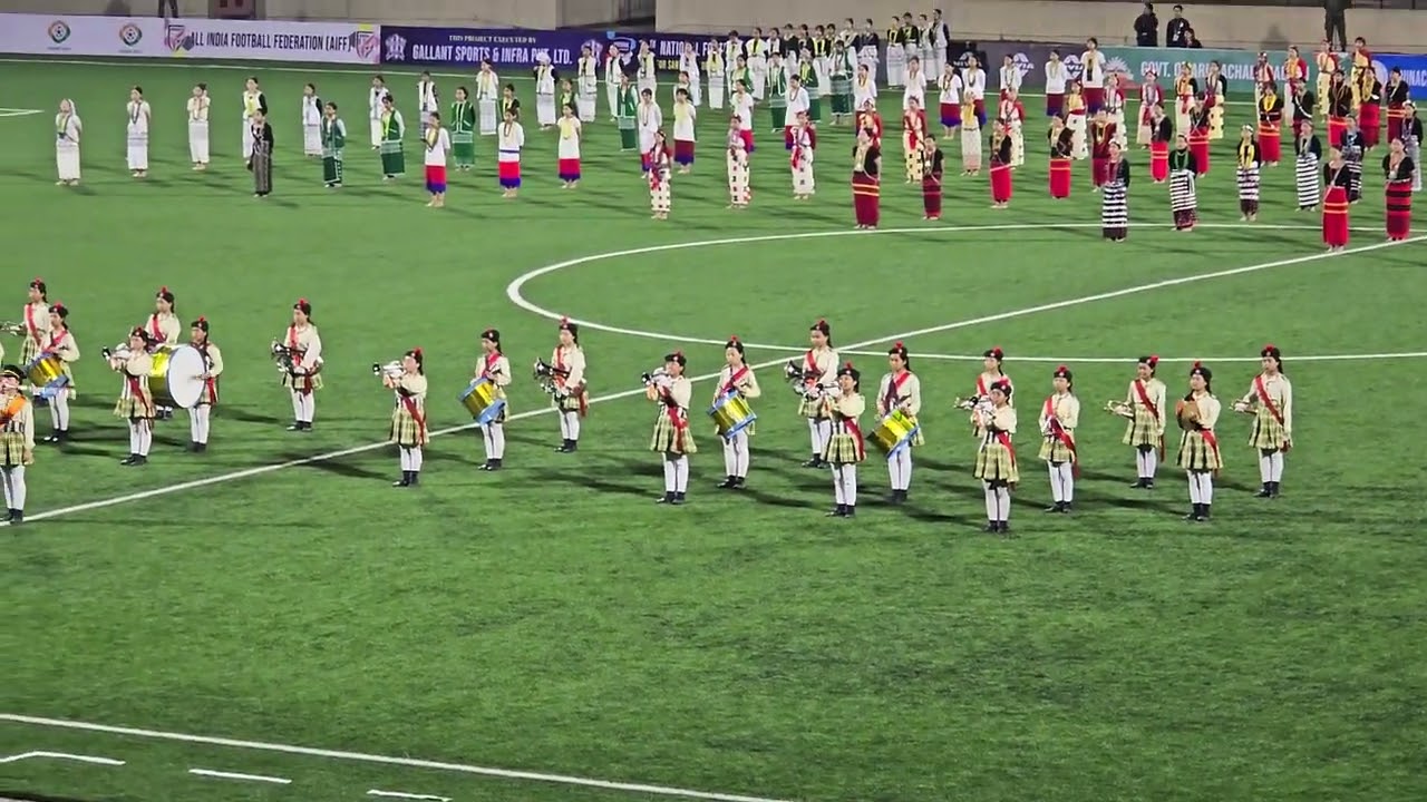 VKV Nirjuli Doing Band Display  at 77TH Santosh Trouphy football Tournament 2024