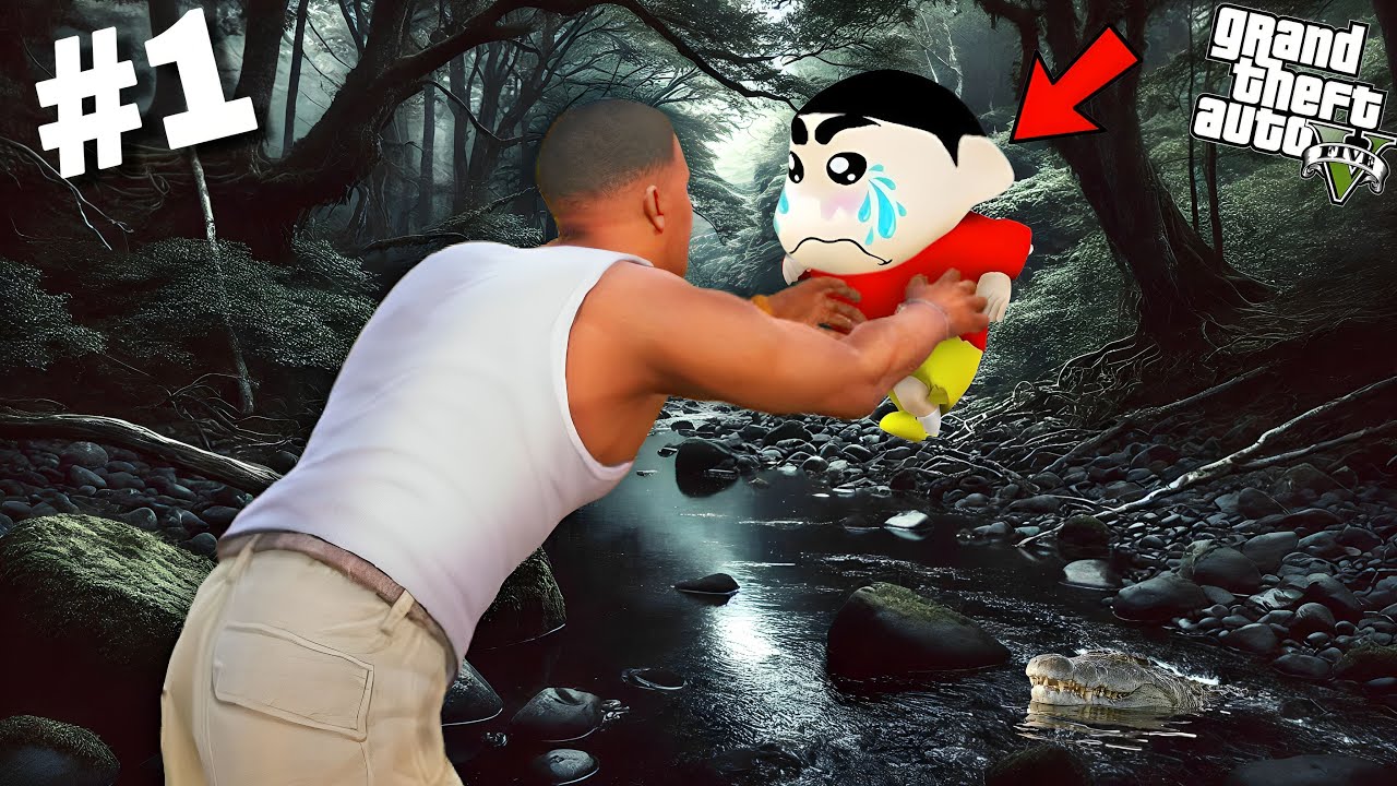 GTA 5 : How Franklin Meet Shinchan For The First Time in GTA 5 ! in Telugu