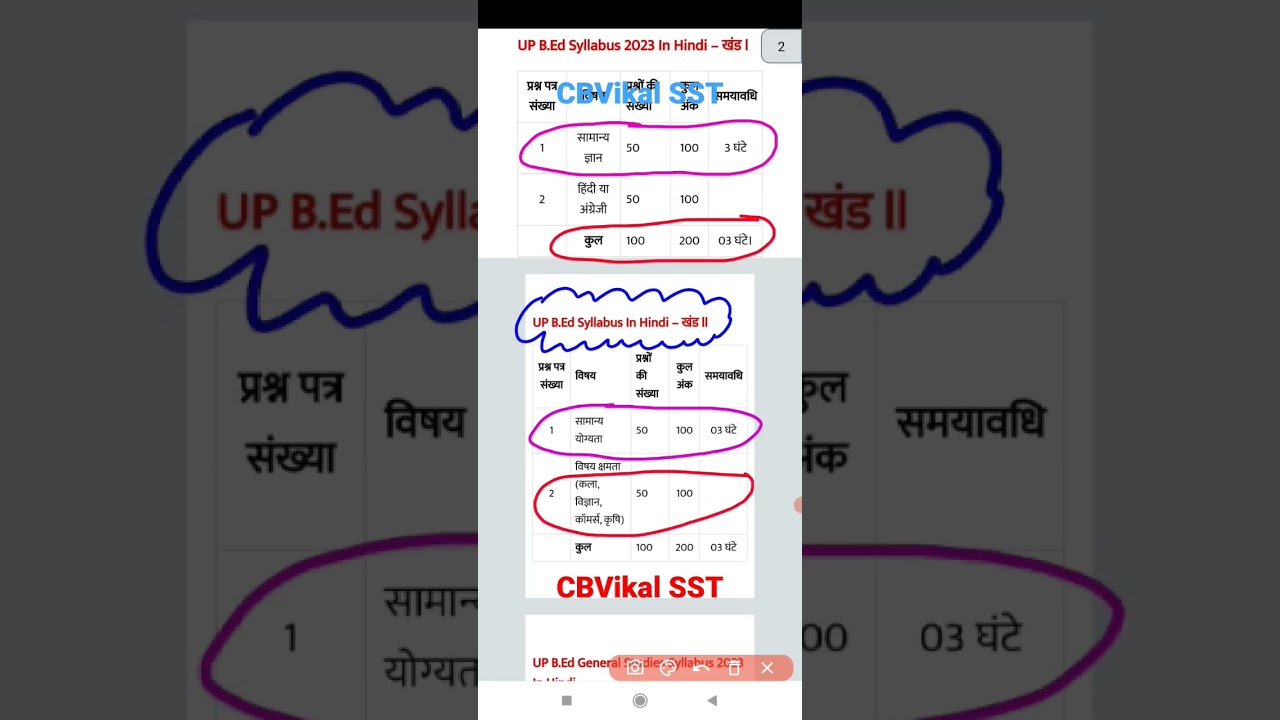 यूपी बीएड Syllabus 2023 | up bed Syllabus 2023 | up bed entrance exam 2023 | by cbvikal sst
