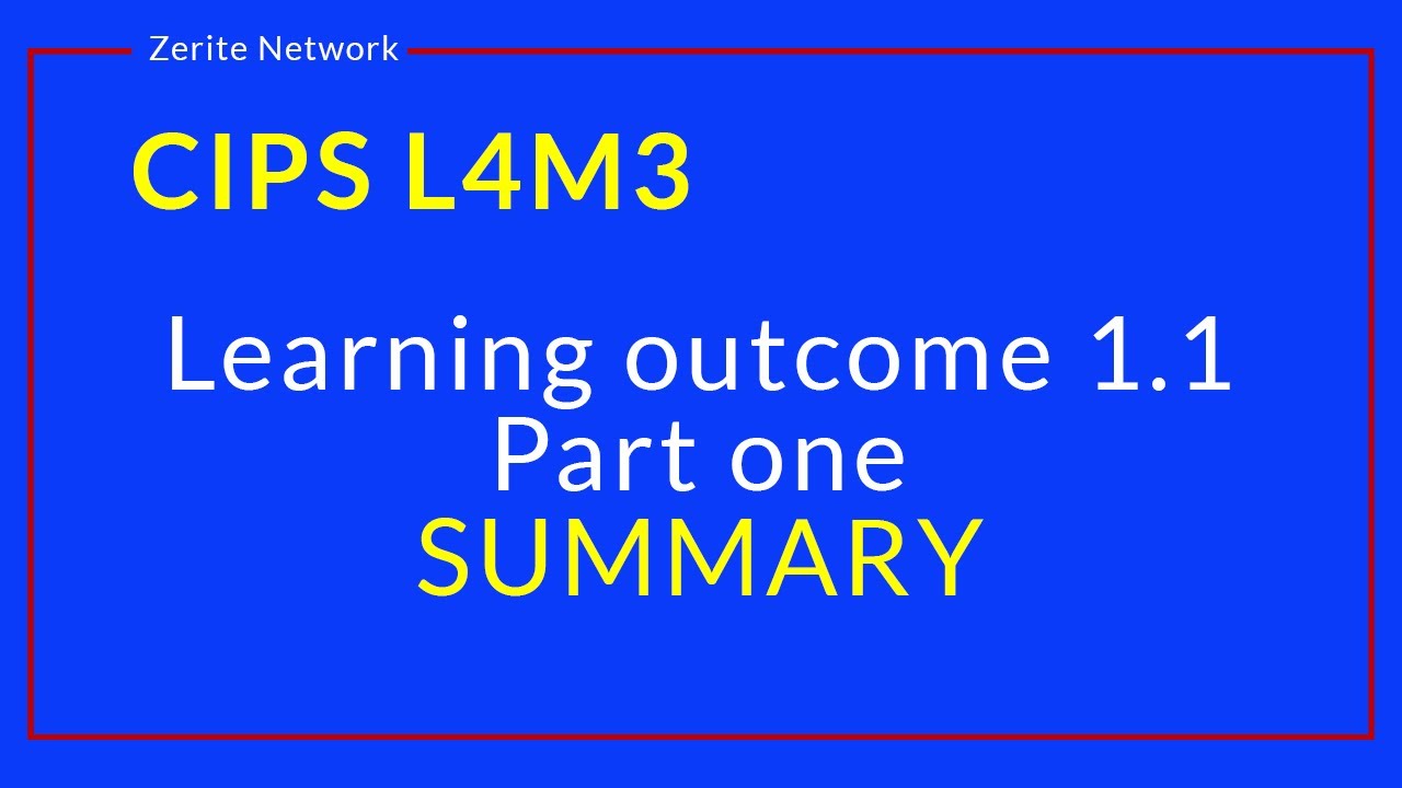 CIPS L4M3 Documentation that comprise a commercial agreement PART 1