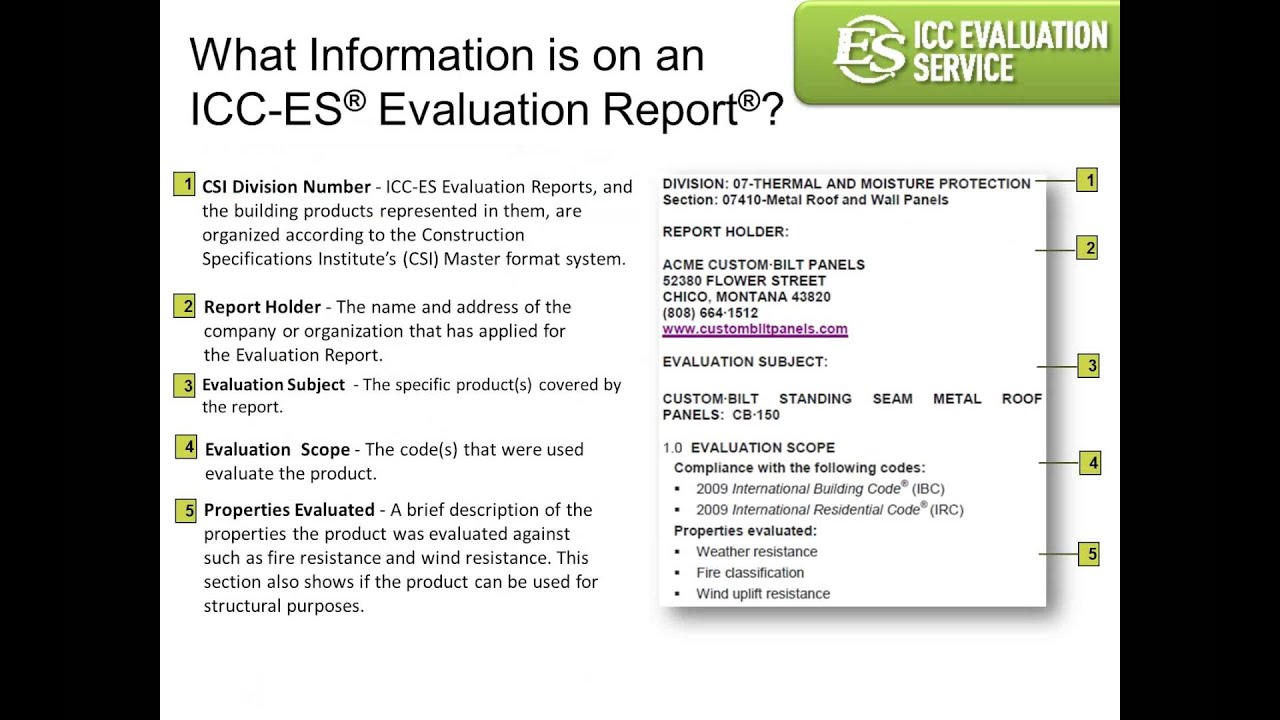 ICC ES Evaluation Reports