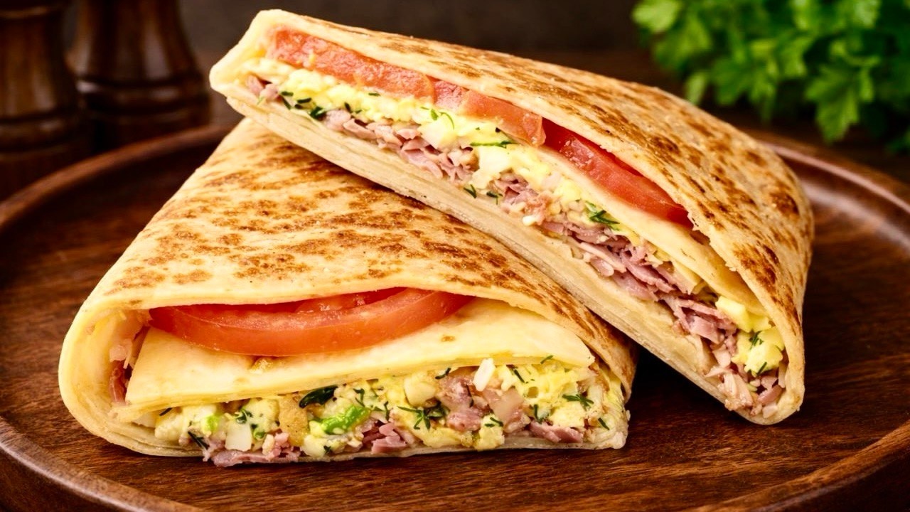 A quick breakfast in 5 minutes! Everyone loves this egg and cheese tortilla.