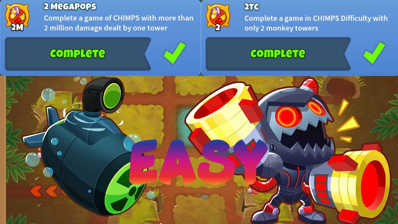How To EASILY Get the 2MEGAPOP AND 2TC Achievements (Bloons TD 6)