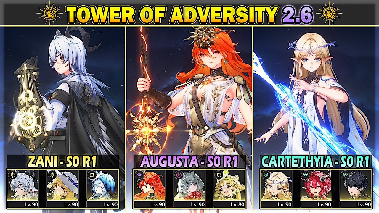 Augusta-Phrolova, Zani, Cartethyia | 30 Crest Tower of Adversity 2.6 | Wuthering Waves