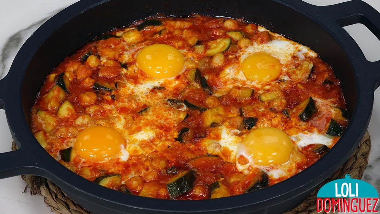 Huevos con garbanzos y verduras, receta muy saludable, fácil y económica 🤩- Loli Domínguez - Recetas