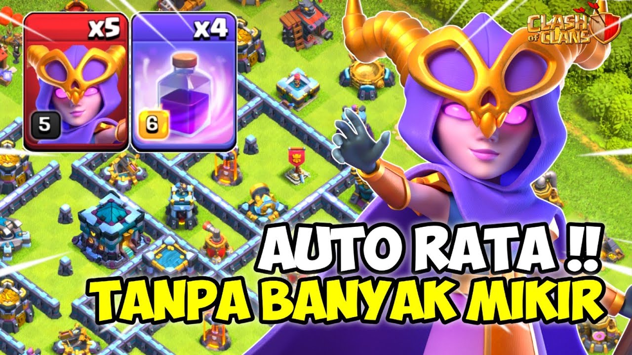 PEMULA JUGA PASTI BISA !! Combo Super Witch + Rage Spell STRATEGI TH 13 - Clash Of Clans