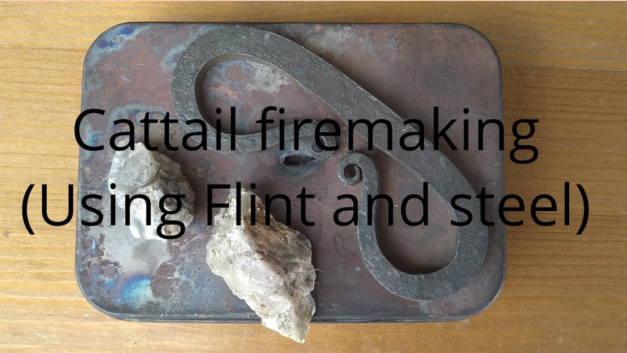 cattail firemaking (using Flint and steel)