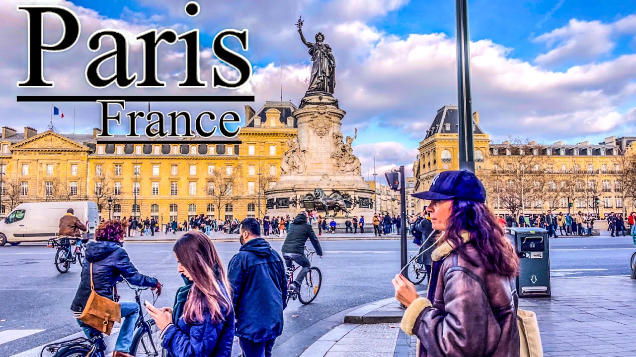 Paris Walking Tour Place de la République Paris 4k |60fps HDR video resolution