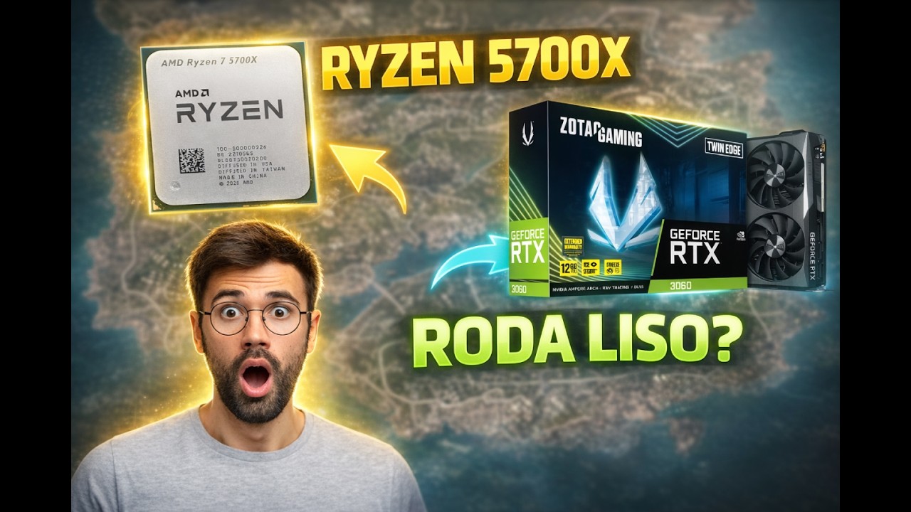TESTEI RYZEN 7 5700X + RTX 3060 PUBG EM 2026