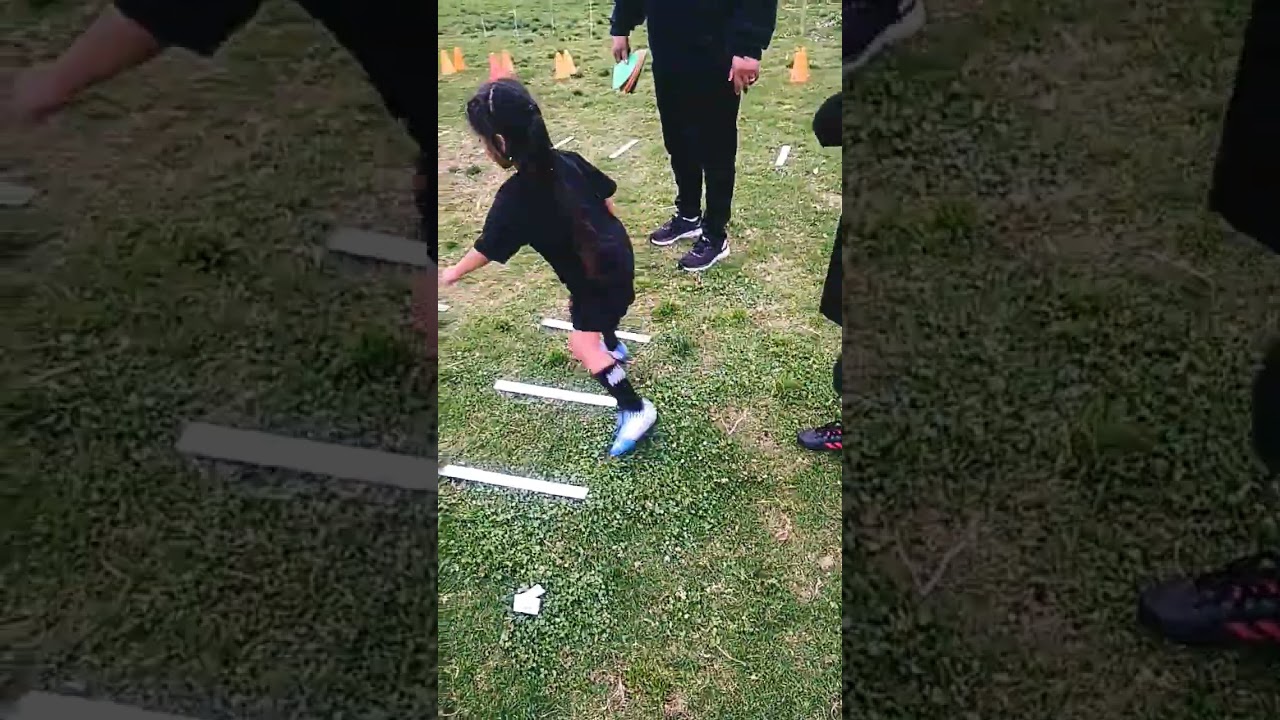 Soccer practice with Amara and Aleida