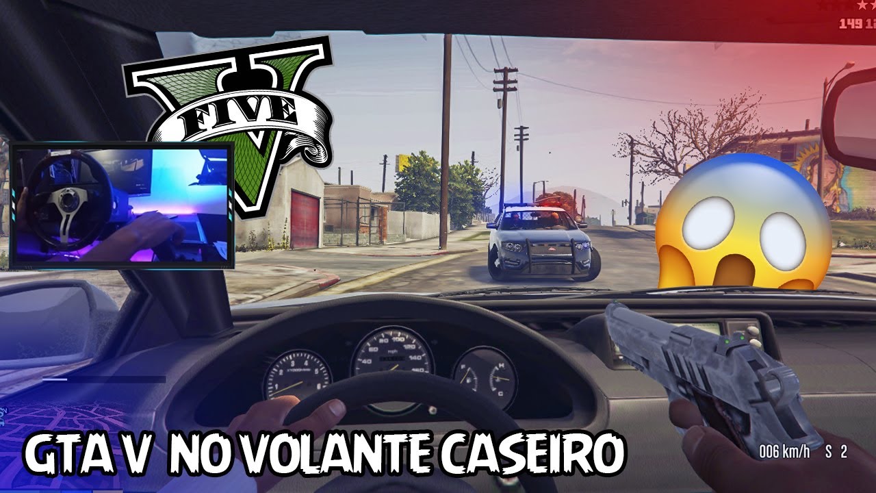 JOGUEI GTA V com VOLANTE CASEIRO pela PRIMEIRA VEZ
