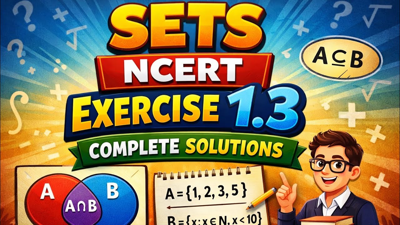 Class 11 Maths Chapter 1 Sets | NCERT Exercise 1.3 Complete Solutions | Step-by-Step Explanation
