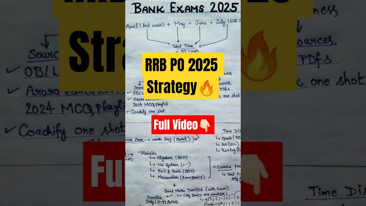 RRB PO/CLERK 2025 Strategy✅🔥#rrb #bankexam #rrbpo #rrbpo2025
