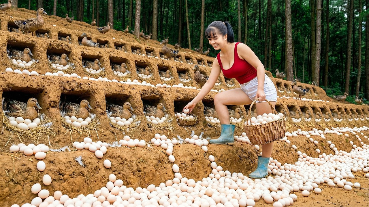 From Farm to Market, Harvesting Tons of Duck Eggs | Transporting by 3-Wheeled Truck
