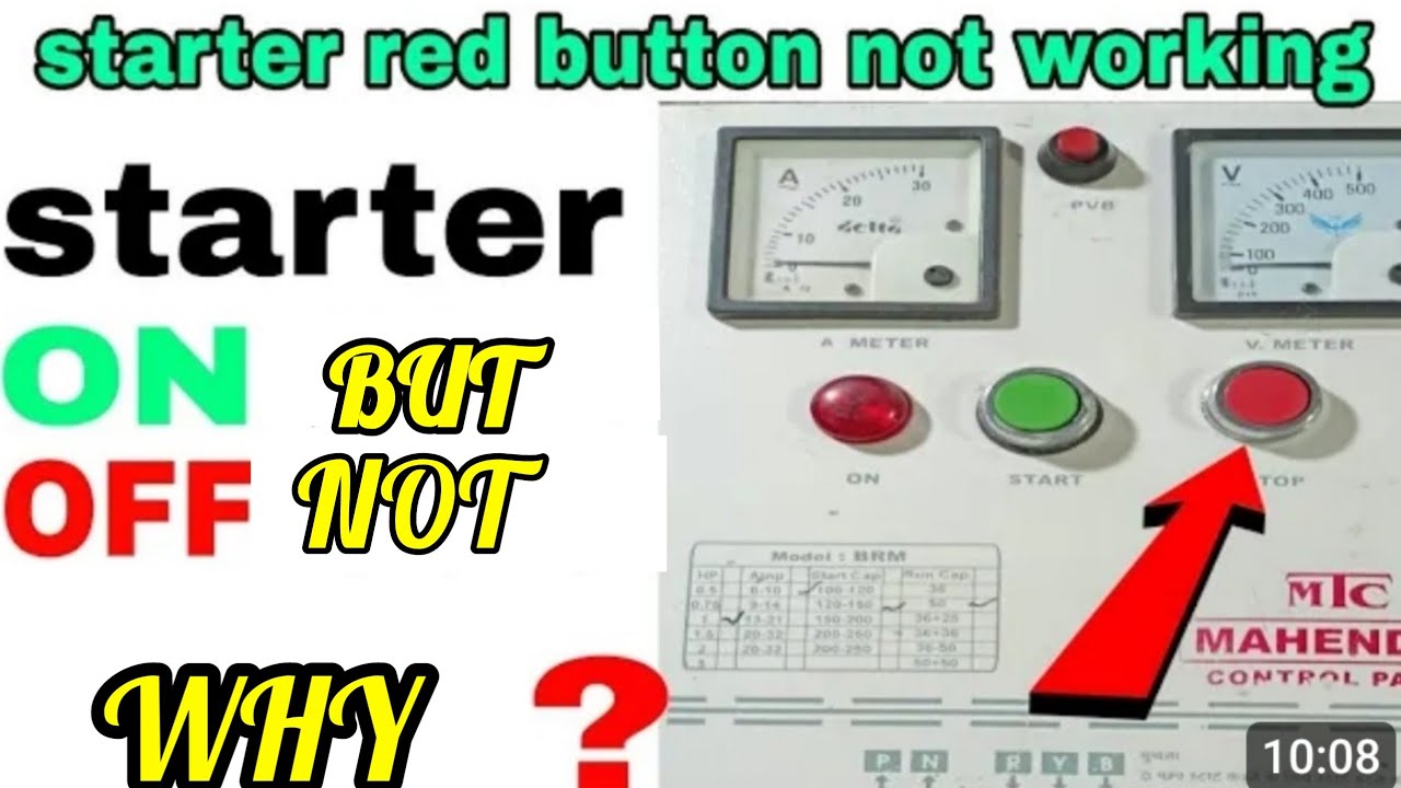 submersible Motor starter red button not working /Why submersible Motor not off