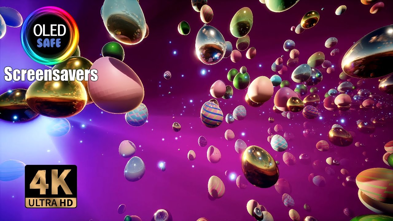 Easter Screensaver - Easter Eggs Abstract - 10 Hours - 4K - No Burn-in