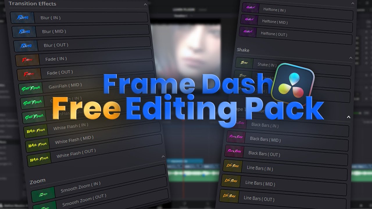 Frame Dash v1 &mdash; DaVinci Resolve (бесплатный набор для монтажа)