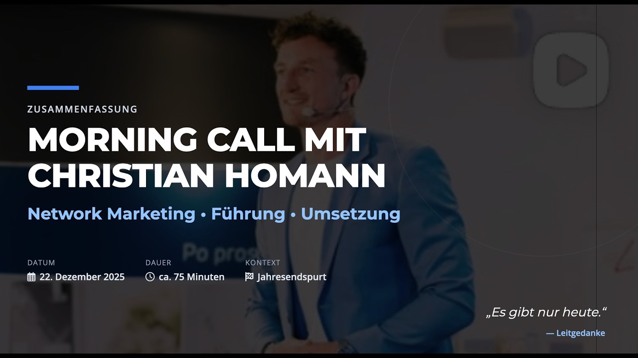 Interview am Morgen | Christian Homann über Nicht-Aufgeben, Vision & wahres Leadership