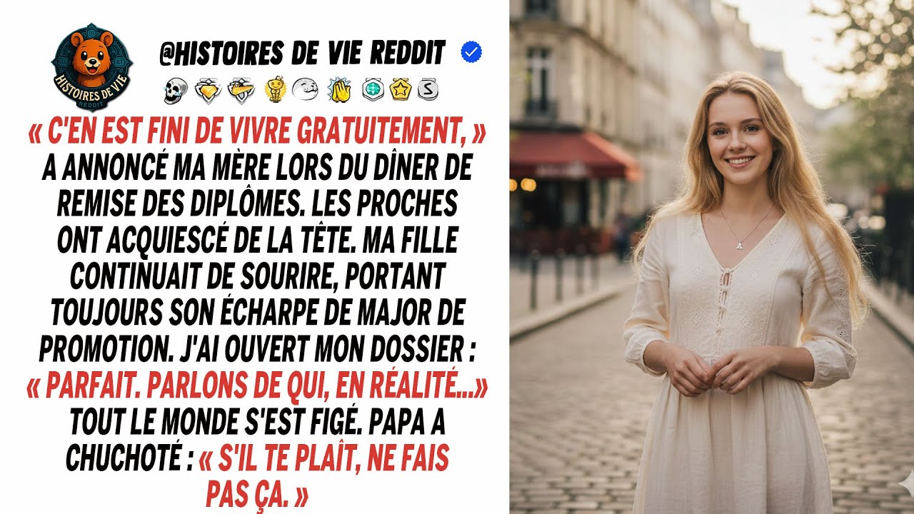 Mon diplôme avec mention ? Ma mère m'a dit de payer le loyer dès demain. La famille...