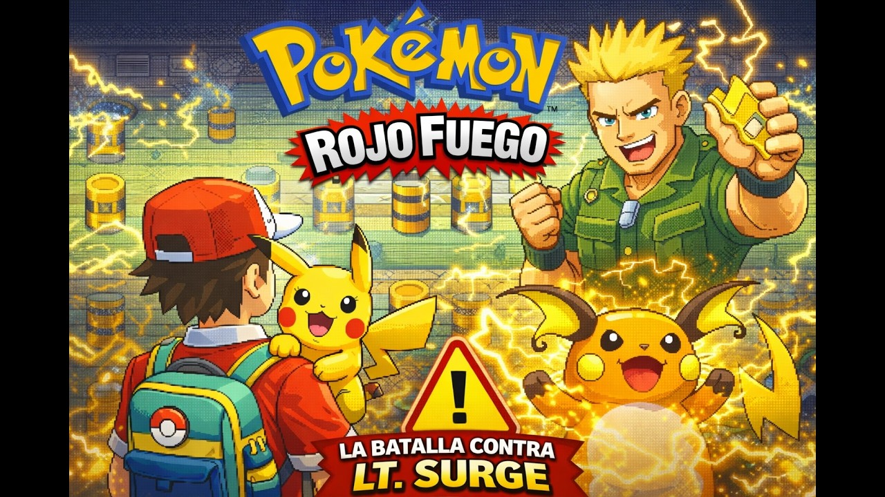 POKEMON ROJO FUEGO VENCIMOS A LT SURGEE!!!