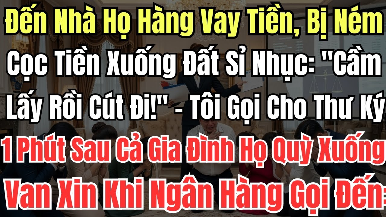 Đến Nhà Họ Hàng Vay Tiền, Bị Ném Cọc Tiền Xuống Đất Sỉ Nhục Cầm Lấy Rồi Cút Đi!   Tôi Gọi Cho Thư Ký