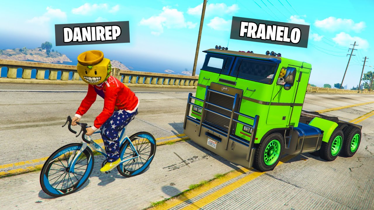 DANIREP vs FRANELO! BICIS vs CAMIONES!! - GTA V ONLINE