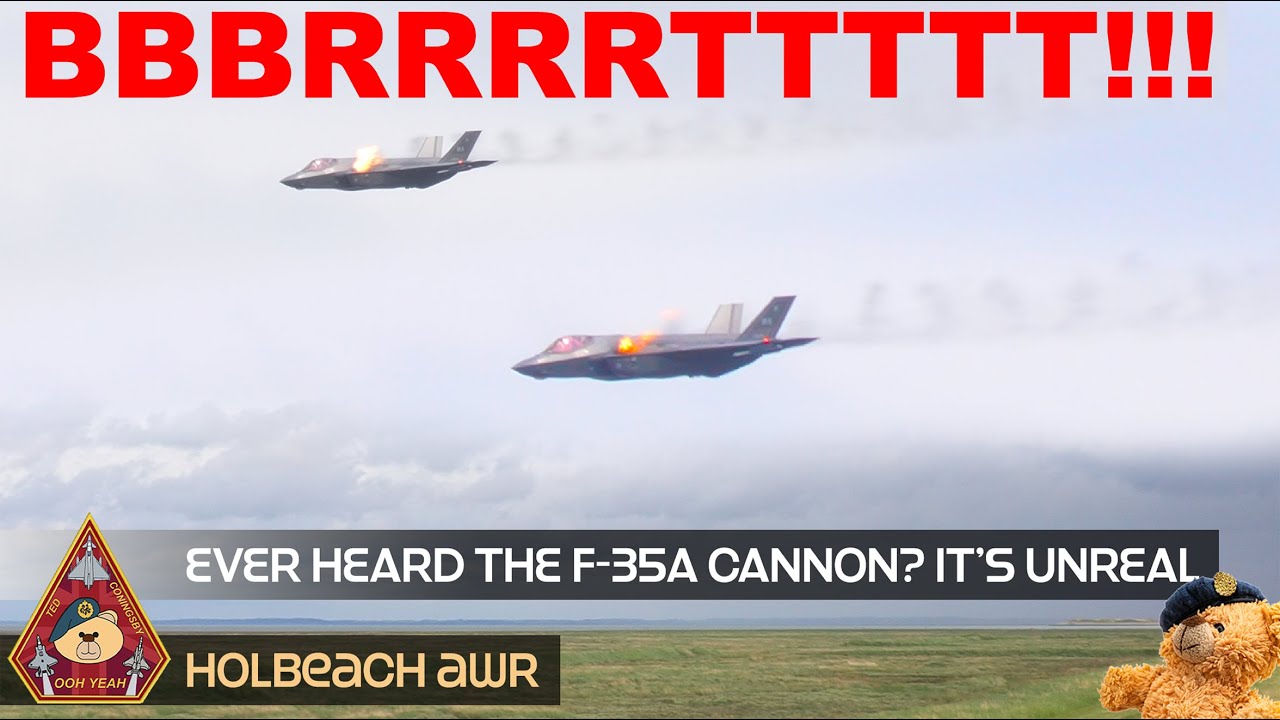 HAVE YOU EVER HEARD THE F-35A CANNON? YOU WON'T BELIVE THE POWER GAU-22A 25MM MUZZLE FIRE • HOLBEACH