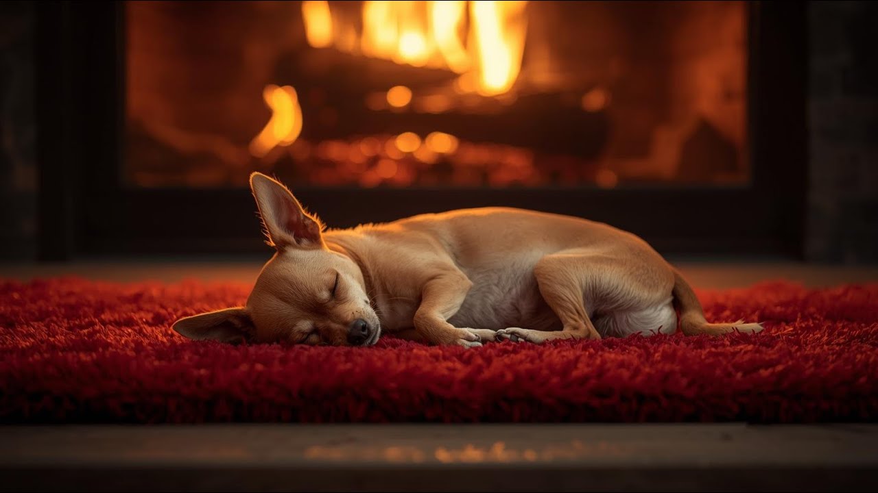 Sleeping Chihuahua by the Fireplace 🔥 | 3 Hours Cozy Sleep 🐶🐾