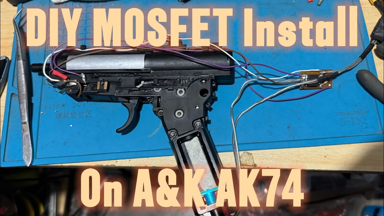 Самодельная установка MOSFET на гелевые бластеры A&K AK74 (игрушка).