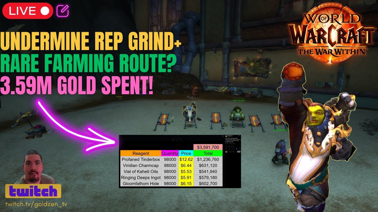 Sussing Undermine Rep & Spending 3.59M Gold! + Rare Farming Plans