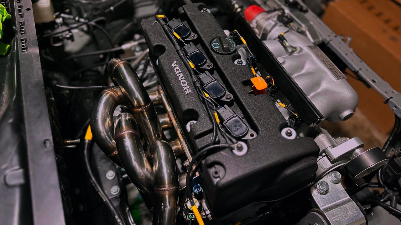 K tuned Ram Horn Header Install on my K swap Integra 